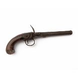 GRIFFIN, LONDON A 22-BORE FLINTLOCK CANNON-BARRELLED TURN-OFF PISTOL FOR RESTORATION, MODEL 'QUEEN-