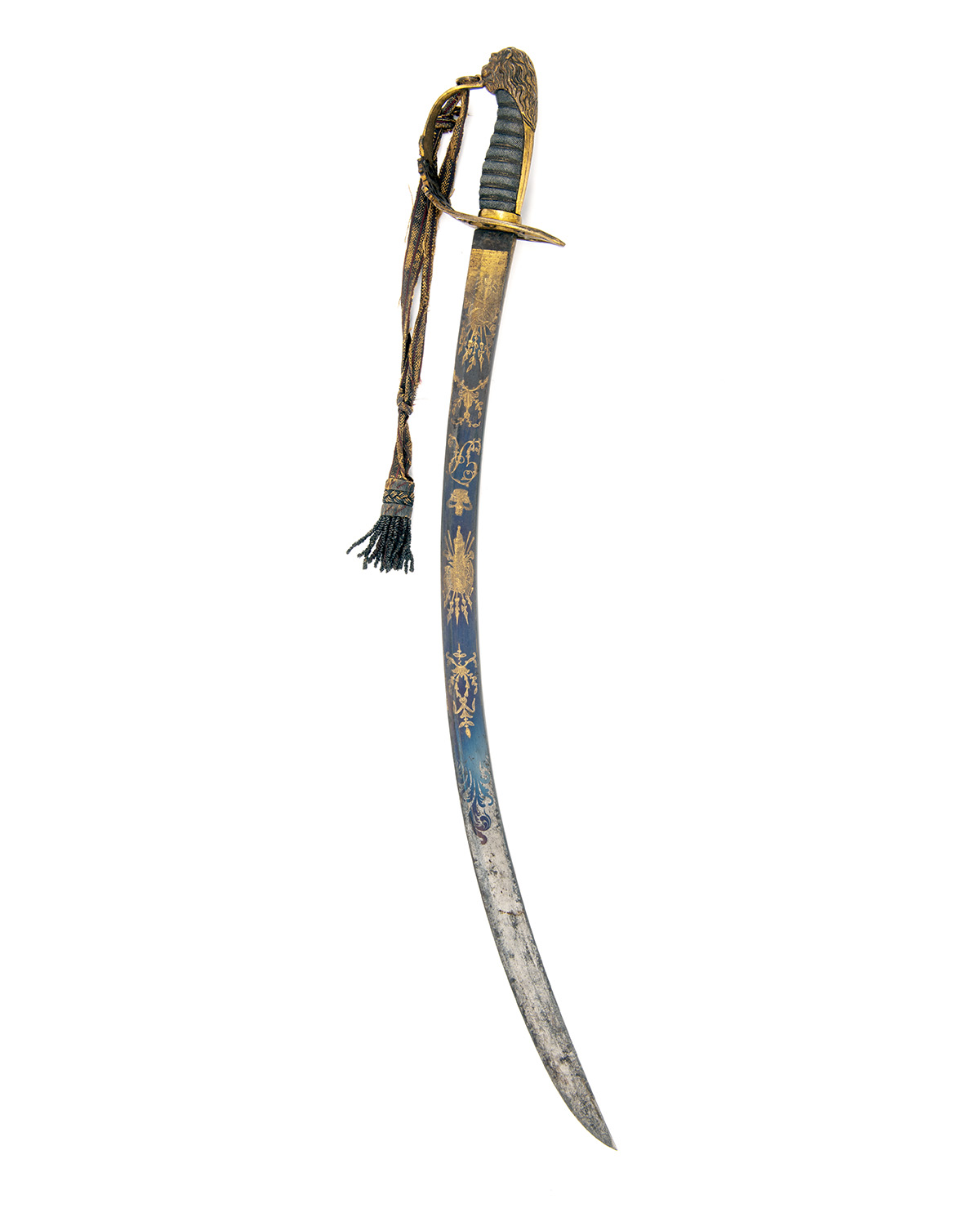 A BRITISH 1803 PATTERN INFANTRY or FLANK OFFICER'S SWORD WITH BLUE AND GILT BLADE, UNSIGNED, circa - Image 2 of 7