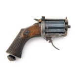 A SCARCE .320 (S/R) BREAK-OPEN PEPPERBOX REVOLVER, SIGNATURE OBSCURED, serial no. 62, French circa