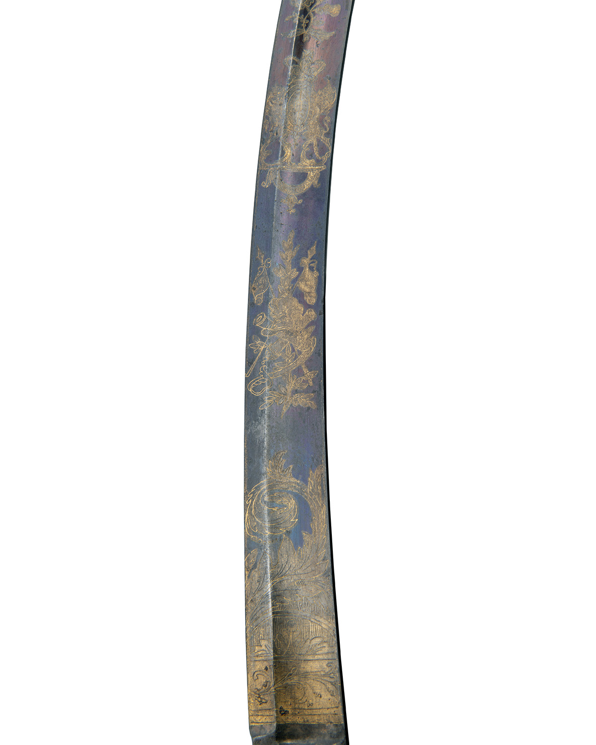 A BRITISH 1803 PATTERN INFANTRY or FLANK OFFICER'S SWORD WITH BLUE AND GILT BLADE, UNSIGNED, circa - Image 6 of 7
