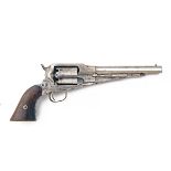 REMINGTON, USA A .44 SINGLE-ACTION NICKEL-PLATED MARTIAL REVOLVER, MODEL '1858 NEW MODEL ARMY,