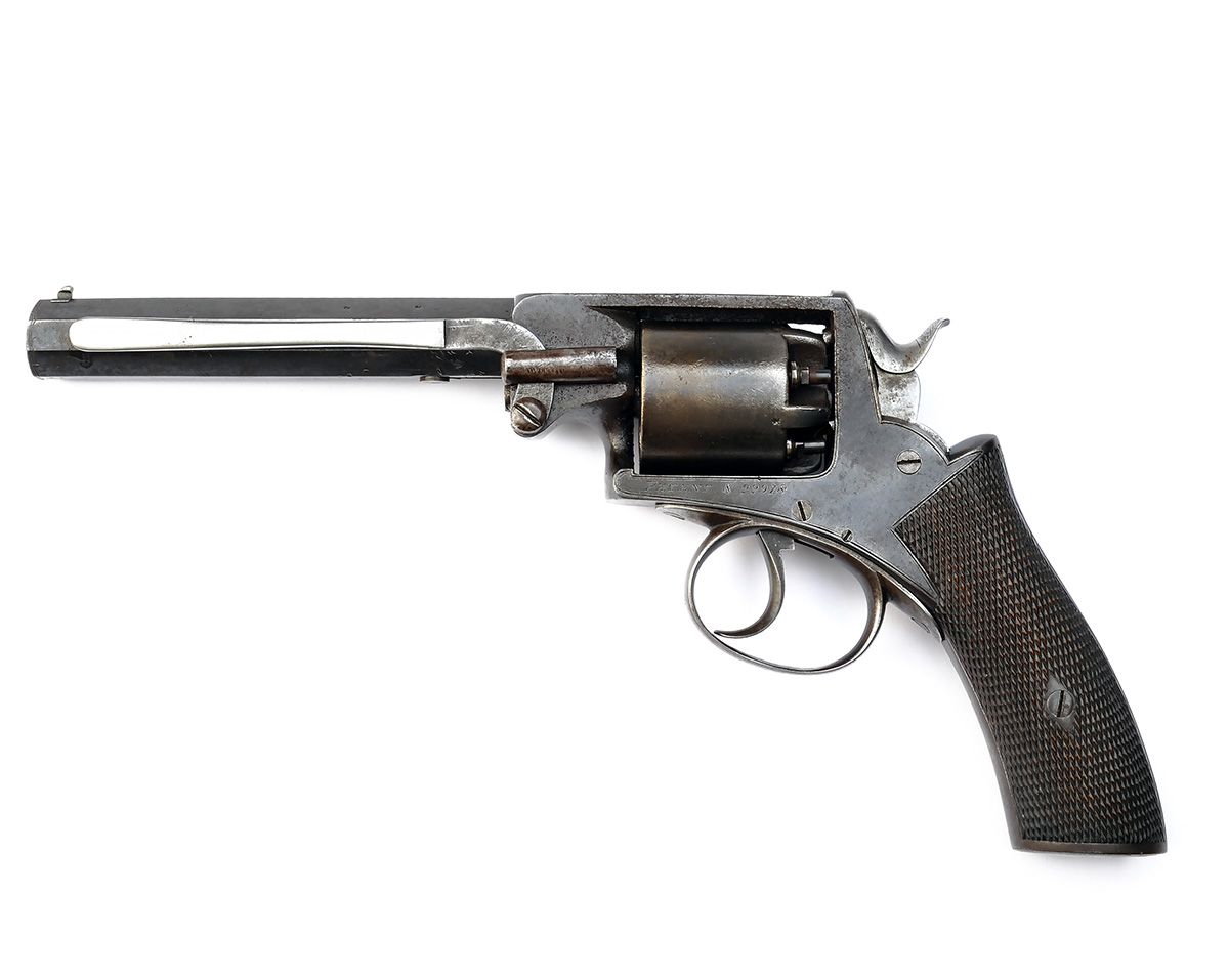 A CASED 54-BORE PERCUSSION FIVE-SHOT REVOLVER SIGNED PATENT, MODEL 'WEBLEY SOLID FRAME TYPE', serial - Image 2 of 4