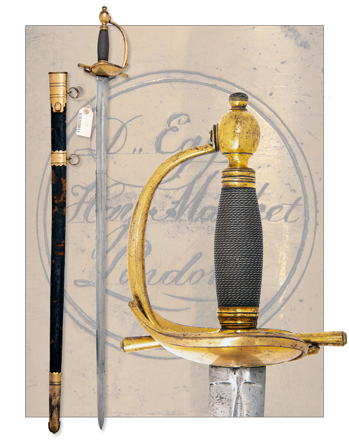 D. EGG, LONDON A GOOD 1796 PATTERN HEAVY CAVALRY OFFICER'S SWORD, with straight 34in. double-edged - Image 5 of 5