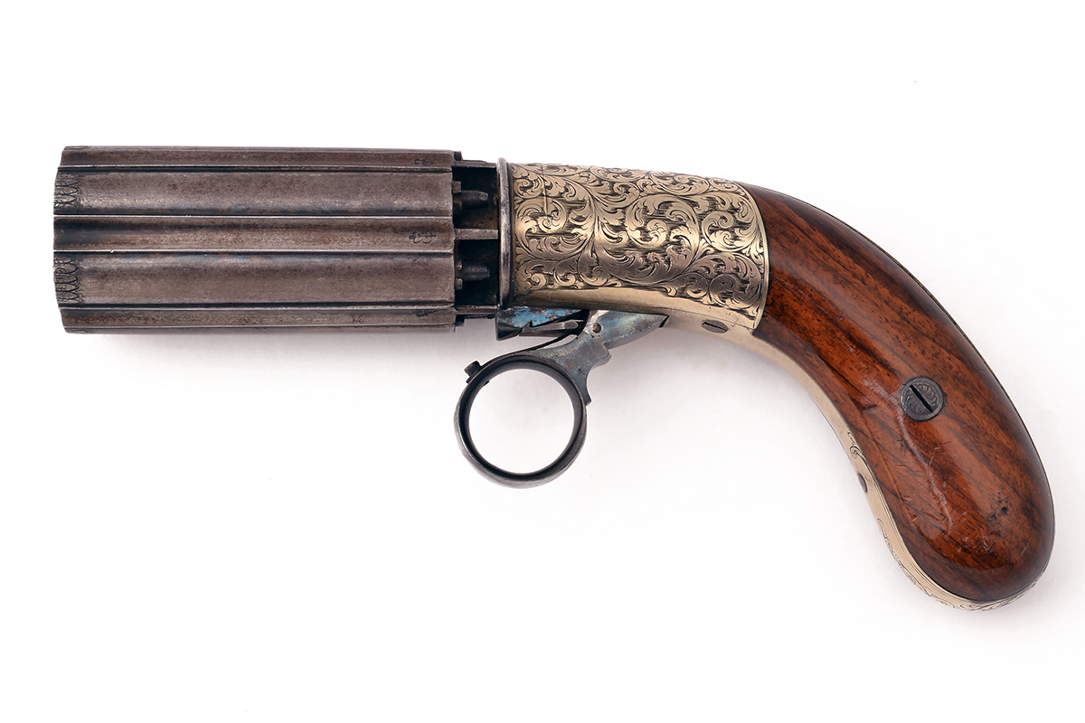 REILLY, LONDON A 60-BORE PERCUSSION PEPPERBOX REVOLVER WITH PAKTONG ACTION, MODEL 'COOPER'S PATENT', - Image 2 of 5