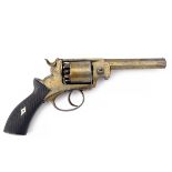 A 54-BORE PERCUSSION DOUBLE-ACTION REVOLVER SIGNED C.G. EDWARDS, MODEL 'WEBLEY'S WEDGE-FRAME',