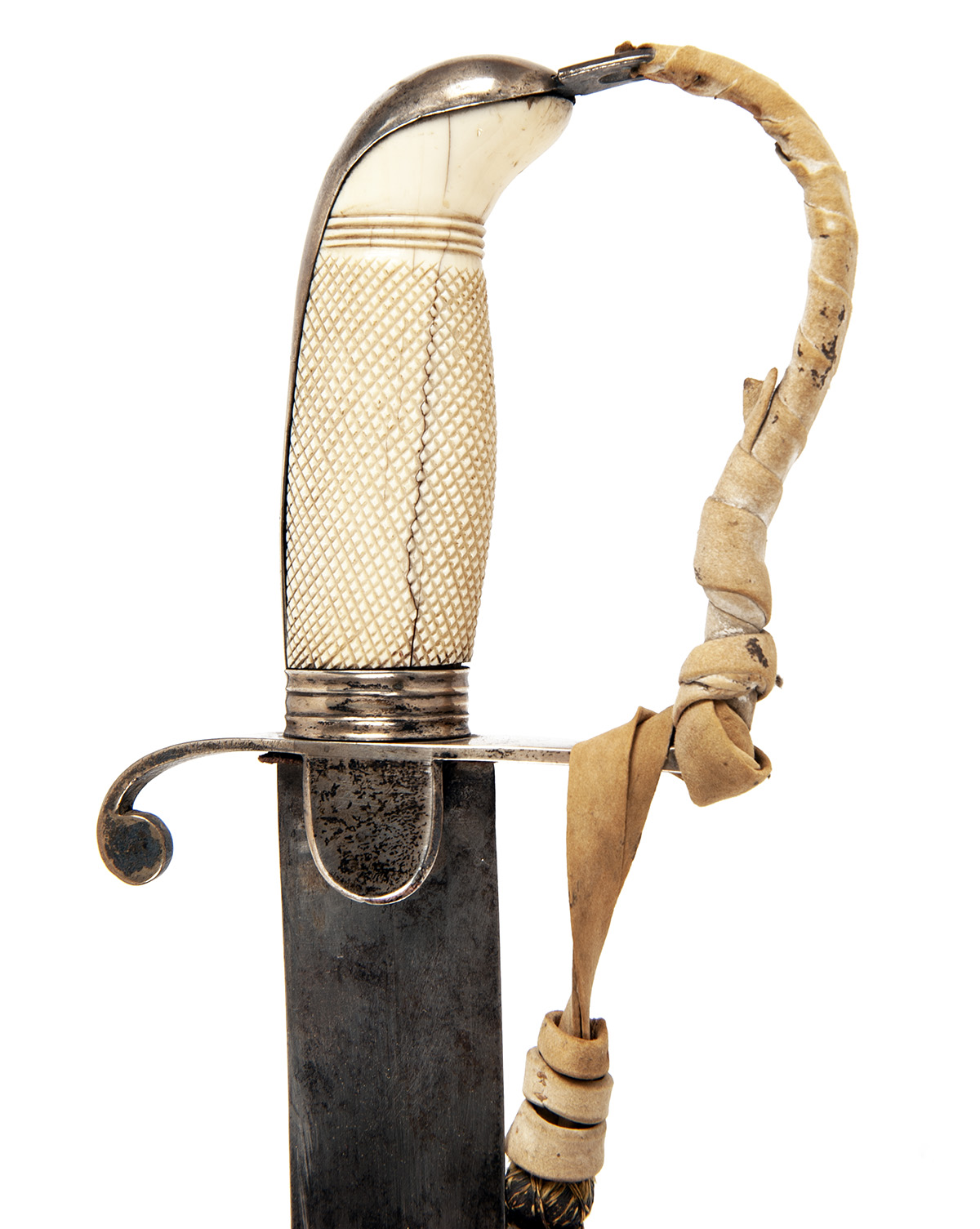 A BRITISH LIGHT CAVALRY OFFICER'S SILVER AND IVORY MOUNTED SWORD, UNSIGNED, circa 1800 but not - Image 2 of 3