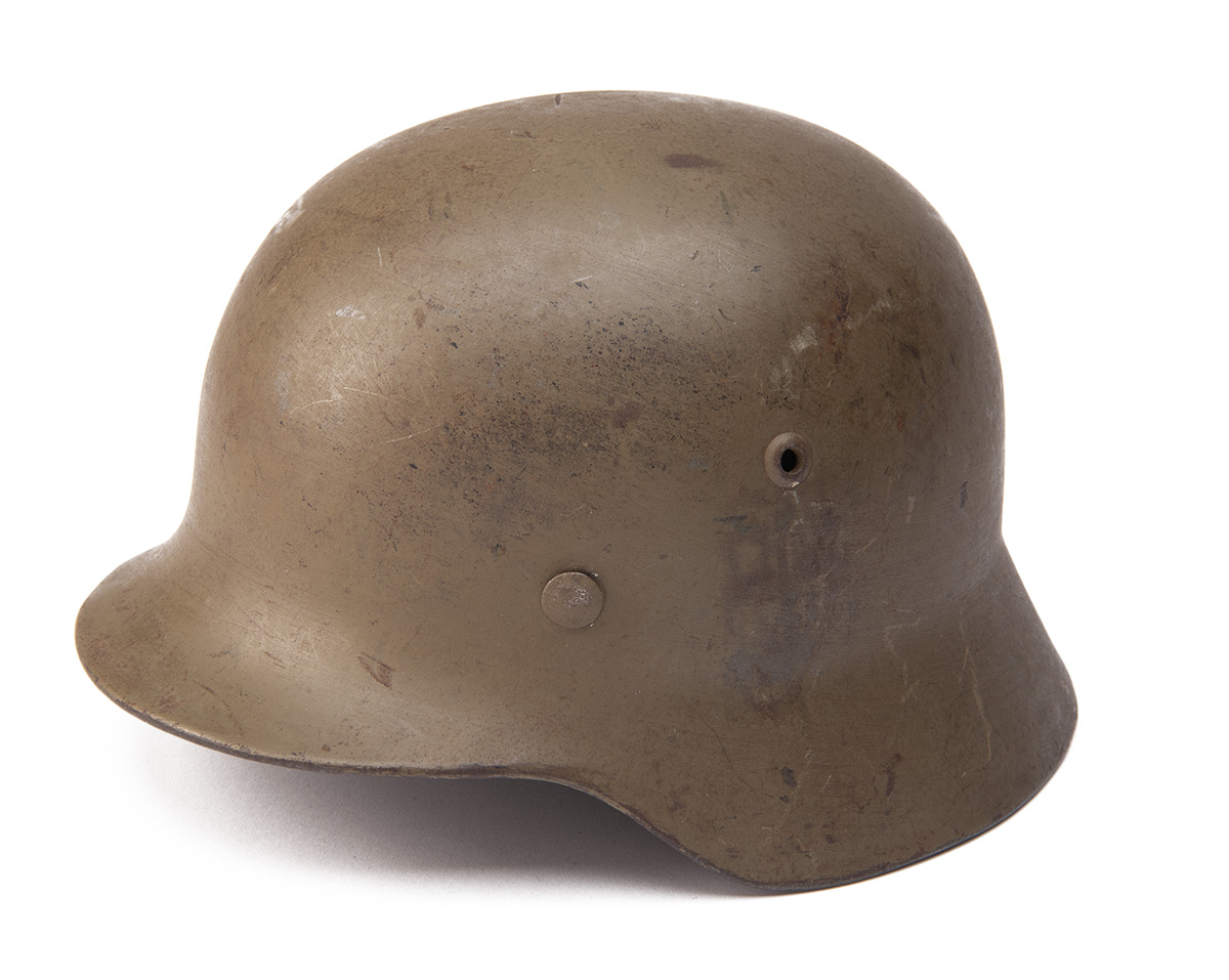 THREE ASSORTED GERMAN WORLD WAR TWO STEEL HELMETS, including an example for the Luftschutz (fine - Image 7 of 8