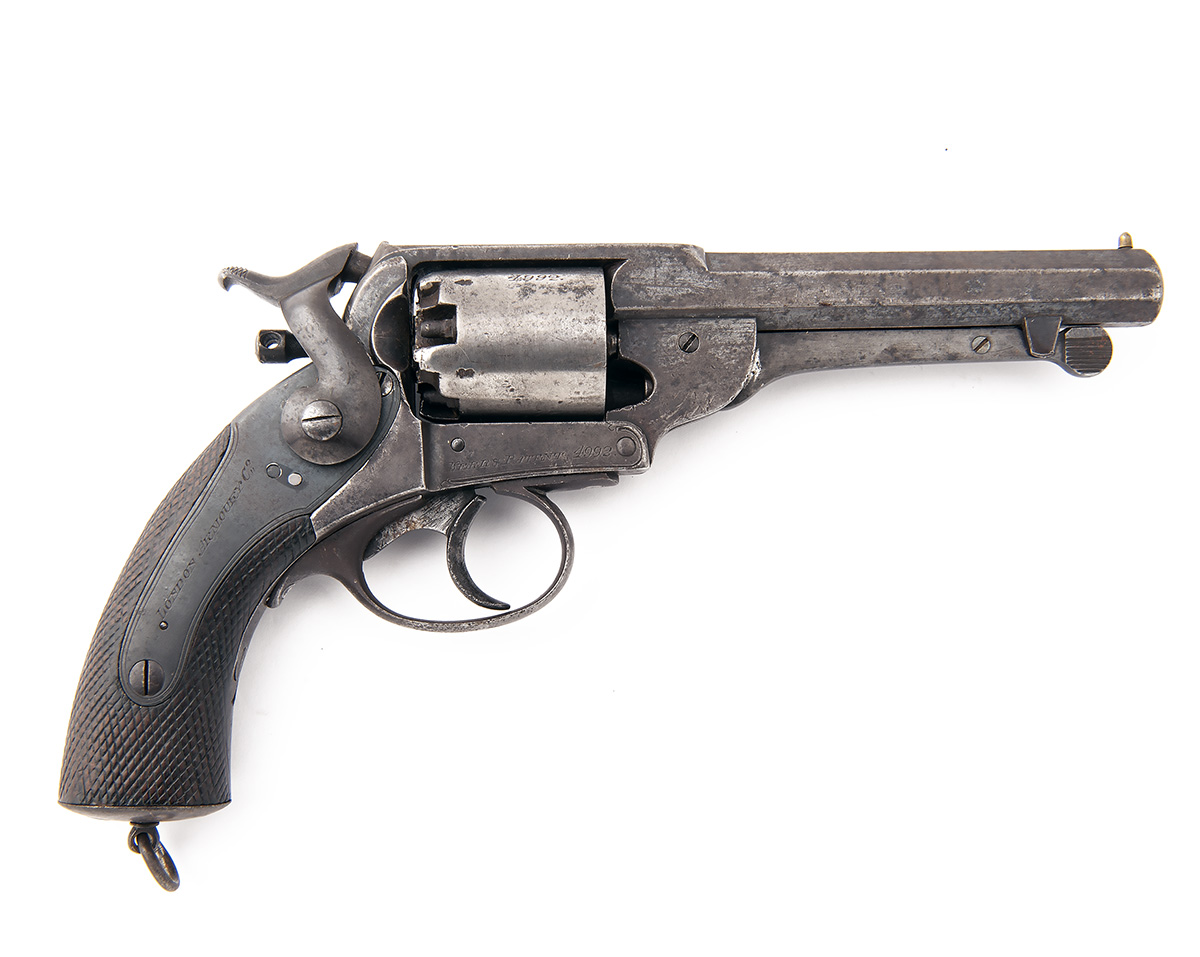 LONDON ARMOURY CO. A 54-BORE PERCUSSION SINGLE-ACTION SIDE-HAMMER REVOLVER, MODEL 'KERR'S PATENT',