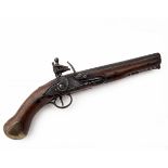 A .600 FLINTLOCK SERVICE-PISTOL, SIGNATURE ERASED, MODEL 'SEA-SERVICE', no visible serial number,