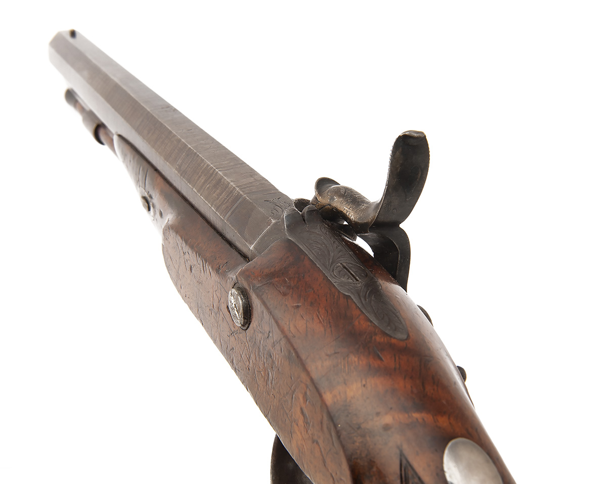 FORREST, OXFORD A CASED PAIR OF 32-BORE PERCUSSION PISTOLS, no visible serial number, circa 1828, - Image 4 of 4