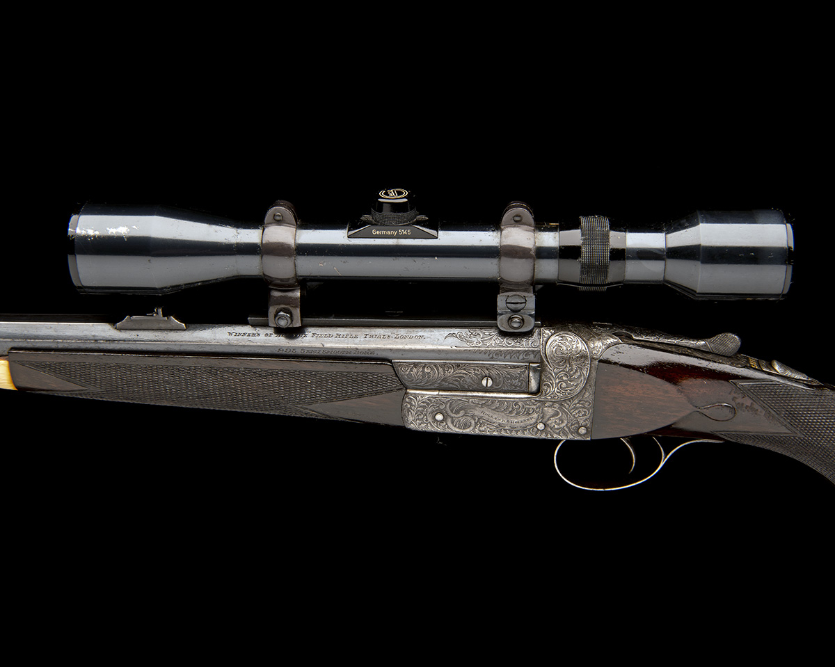 HOLLAND & HOLLAND AN UNUSUAL .22 HORNET DELUXE SINGLE-BARRELLED TOPLEVER HAMMERLESS ROOK RIFLE, - Image 5 of 9