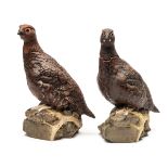 ROYAL DOULTON (BESWICK) A BRACE OF 'THE FAMOUS GROUSE' WHISKEY DECANTERS, standing approx. 9 1/