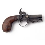 W. & J. RIGBY, DUBLIN A RARE 80-BORE PERCUSSION SIDE-HAMMER MUFF-PISTOL WITH BUTT MAGAZINE, no