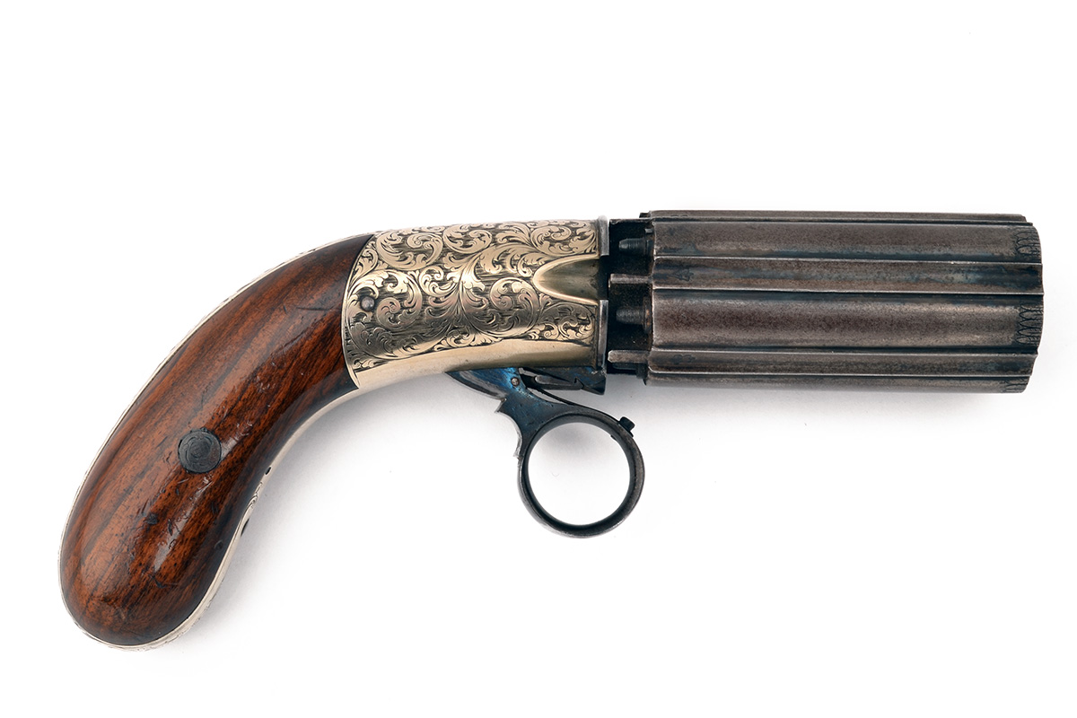 REILLY, LONDON A 60-BORE PERCUSSION PEPPERBOX REVOLVER WITH PAKTONG ACTION, MODEL 'COOPER'S PATENT',
