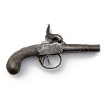 SEGALAS, LONDON A 100-BORE PERCUSSION ALL-STEEL DOUBLE-BARRELLED POCKET-PISTOL, no visible serial
