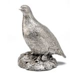 A FINE NEW AND UNUSED STERLING SILVER ELECTROFORM OF A PARTRIDGE, with CS 925 silver hall marks,