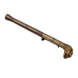 A SCARCE 28-BORE PERCUSSION ALL-BRASS BLUNDERBUSS TRUNCHEON, UNSIGNED, MODEL 'DAY'S PATENT', no