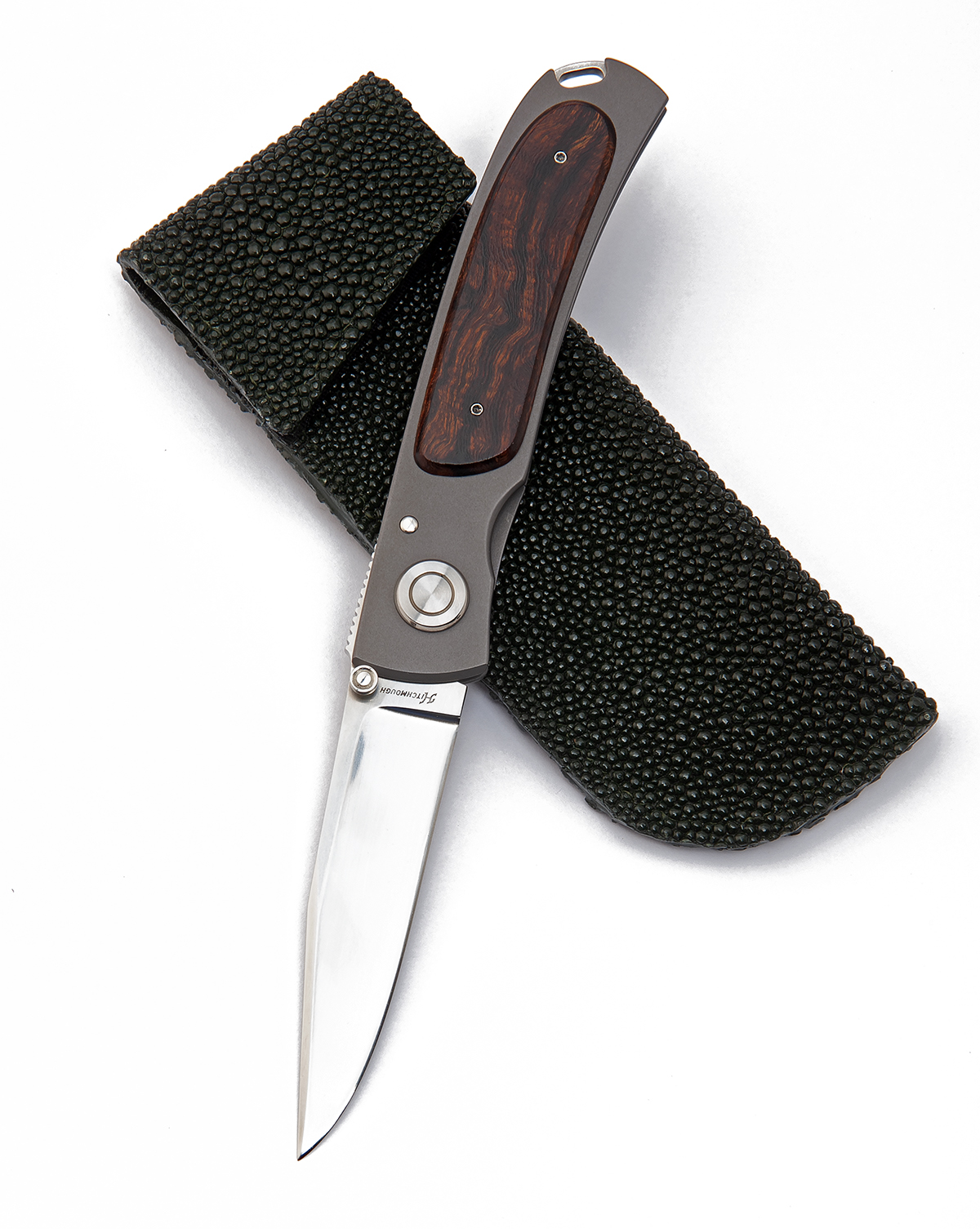 HOWARD HITCHMOUGH A BEST QUALITY FOLDING SPORTING-KNIFE, MODEL 'LINERLOCK FOLDER', recent, with