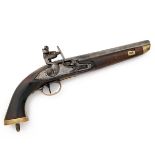 A .695 FLINTLOCK SINGLE-SHOT SERVICE-PISTOL, UNSIGNED, MODEL 'BELGIAN SEA SERVICE', no visible