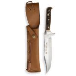 PUMA, GERMANY A CASED STAG-HANDLED BOWIE-KNIFE, MODEL '6376 PUMA BOWIE', serial no. 47192, for 1991,