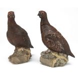 ROYAL DOULTON (BESWICK) A BRACE OF 'THE FAMOUS GROUSE' WHISKEY DECANTERS, standing approx. 9 1/