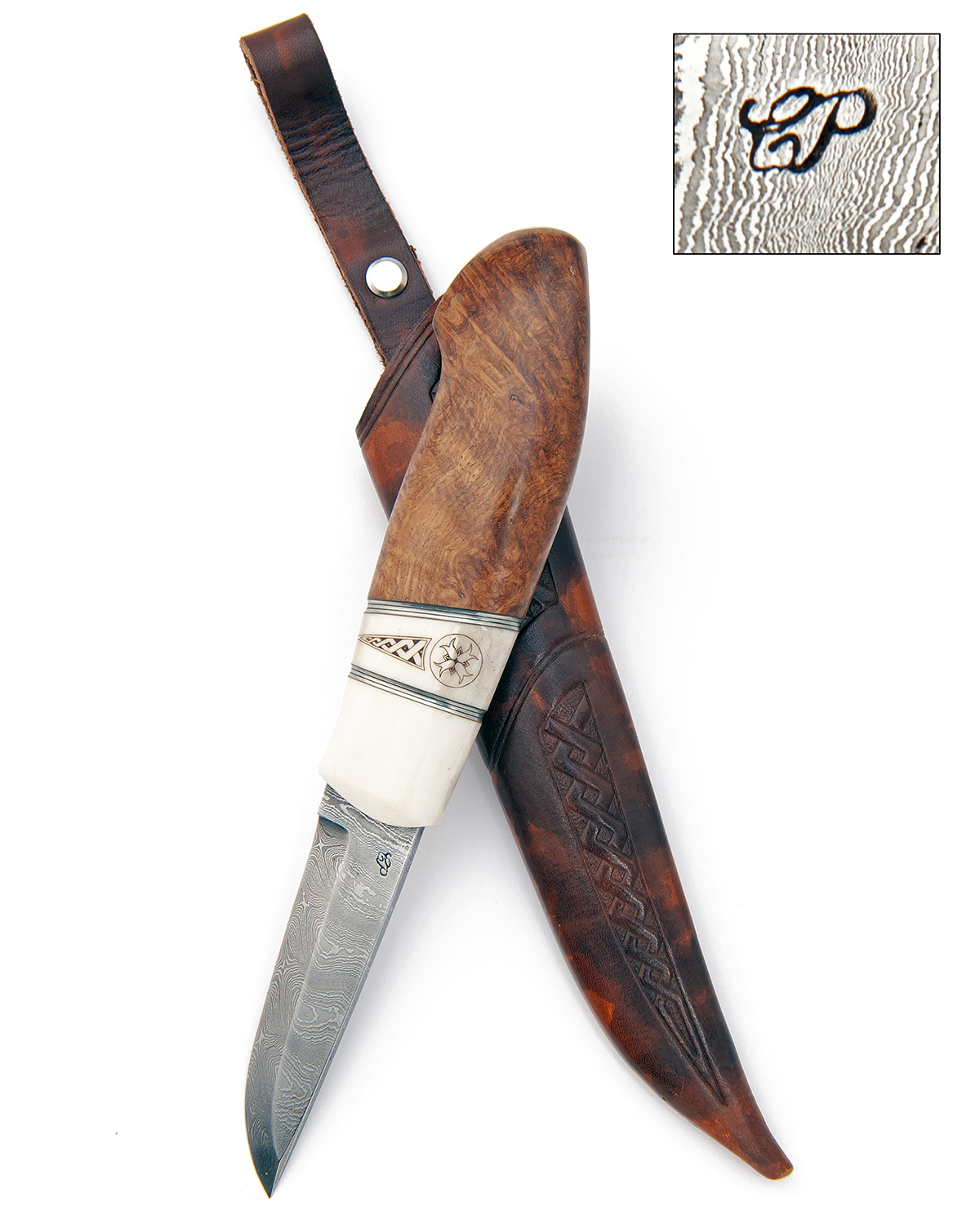 JONNY WALKER NILSSON, SWEDEN A FINE HANDMADE NORDIC SPORTING KNIFE, of tradition style, with '