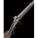 H. RYSSEL, GERMANY A 28-BORE PERCUSSION DOUBLE-RIFLE, no visible serial number, circa 1855, with