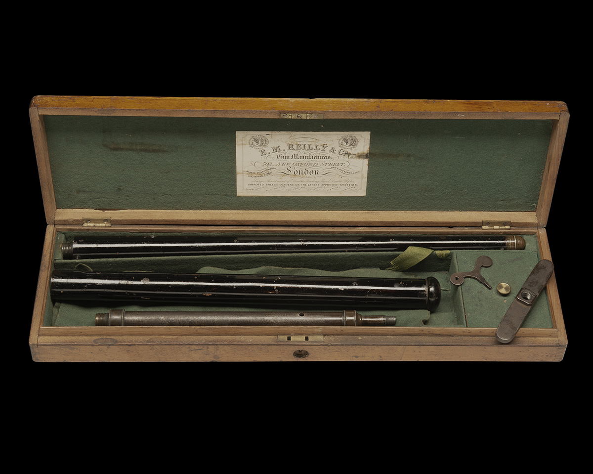 E.M. REILLY & CO, LONDON A CASED 54-BORE MUZZLE-LOADING PRE-CHARGED PNEUMATIC AIR-CANE, no visible - Image 2 of 3