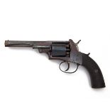 J. PHILLIPS & CO, GLASGOW A 54-BORE PERCUSSION FIVE-SHOT REVOLVER, MODEL 'WEBLEY WEDGE-FRAME