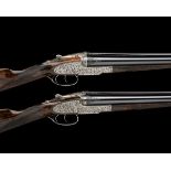 WILLIAM & SON A FINE PAIR OF CUSACK-ENGRAVED 20-BORE 'DELUXE' SELF-OPENING SIDELOCK EJECTORS, serial