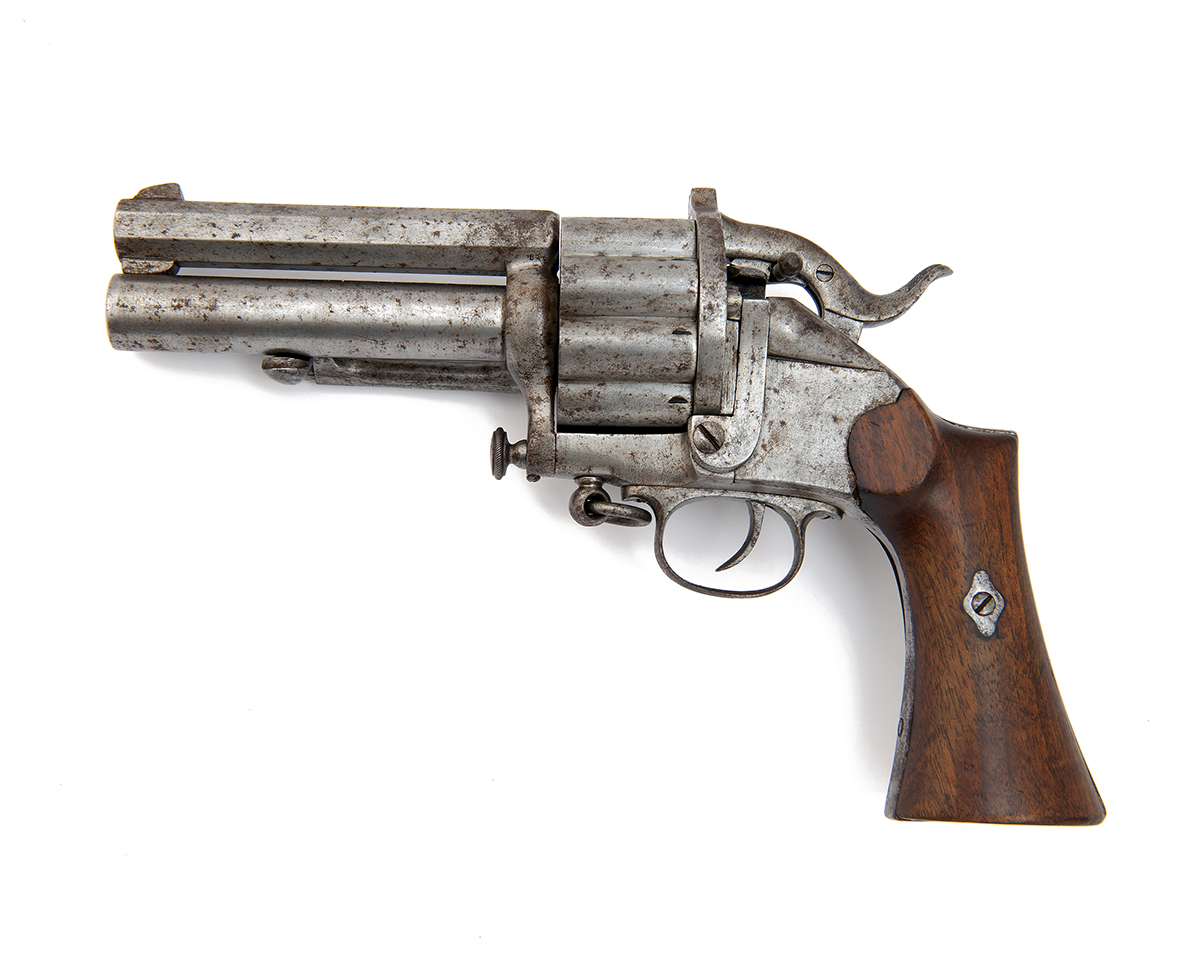 A 10mm PINFIRE & .577 BOXER COMBINATION TEN-SHOT REVOLVER, UNSIGNED, MODEL 'LE-MAT PATENT', serial - Image 2 of 5