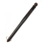 A SCARCE GEORGE IV PAINTED WOOD TRUNCHEON OF TIP-STAFF FORM, circa 1825, 22in. overall with red