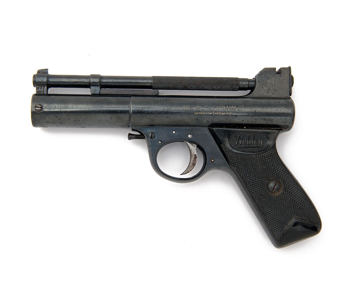 WEBLEY & SCOTT, BIRMINGHAM A BOXED .177 BARREL COCKING AIR-PISTOL, MODEL 'MKI POST-WAR SLANT-GRIP, - Image 2 of 3