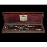 E. PATRICK, LIVERPOOL A CASED 16-BORE PERCUSSION DOUBLE-BARRELLED SPORTING-GUN, no visible serial