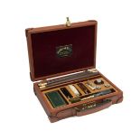 PENDLETON ROYAL AN UNUSED LEATHER CASED PRESENTATION 12-BORE GUN CLEANING KIT, comprising of a