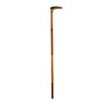 A SCARCE 7mm (W/S) SINGLE-SHOT WALKING-STICK GUN, UNSIGNED, no visible serial number, circa 1880,