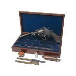 CHARLES REEVES, BIRMINGHAM A RARE CASED 54-BORE PERCUSSION DOUBLE-ACTION REVOLVER, MODEL 'REEVE'S