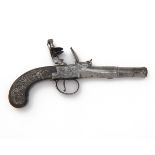 BARBER, NEWARK A PAIR OF 50-BORE FLINTLOCK TURN-OFF CANNON-BARRELLED POCKET-PISTOLS, no visible