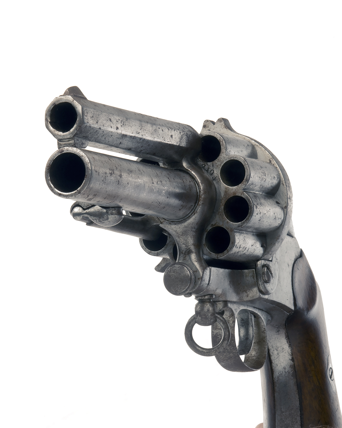 A 10mm PINFIRE & .577 BOXER COMBINATION TEN-SHOT REVOLVER, UNSIGNED, MODEL 'LE-MAT PATENT', serial - Image 3 of 5