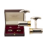 JAMES PURDEY & SONS A PAIR OF STERLING SILVER CARTRIDGE CUFFLINKS, with J.P.& S. 925 hall marks,
