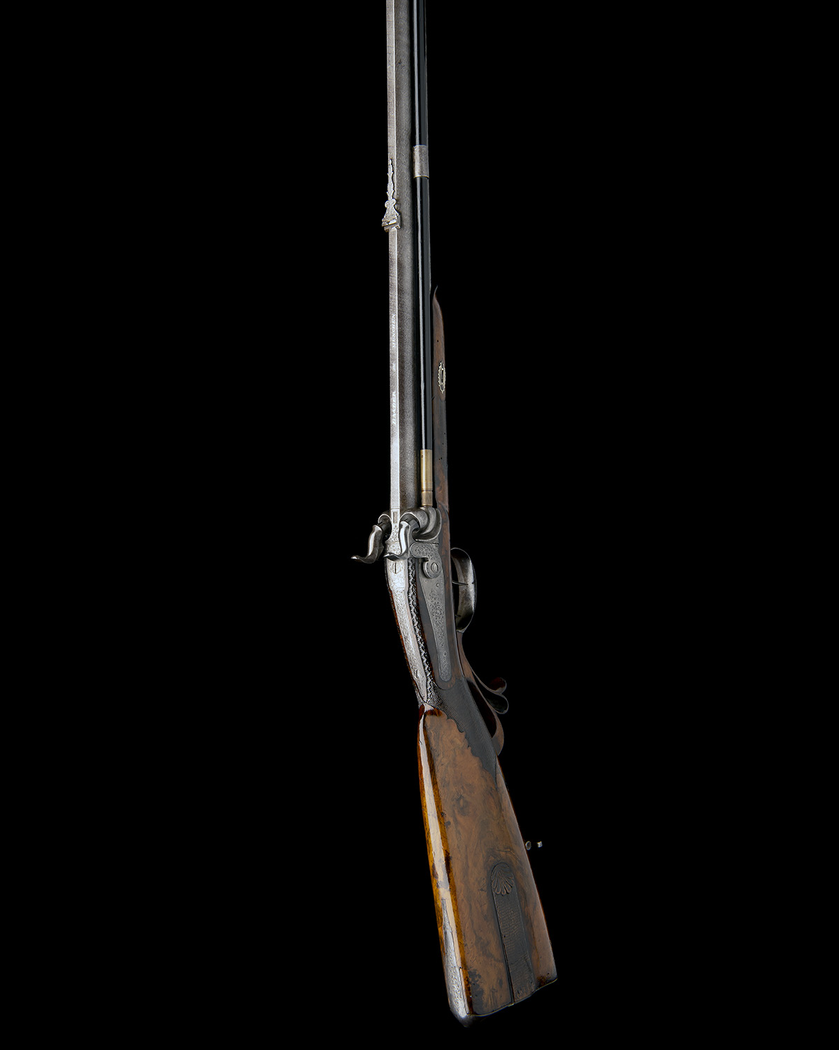 BAADER, MUNICH A FINE 40-BORE PERCUSSION OVER-UNDER DOUBLE-RIFLE, no visible serial number, circa - Image 5 of 14