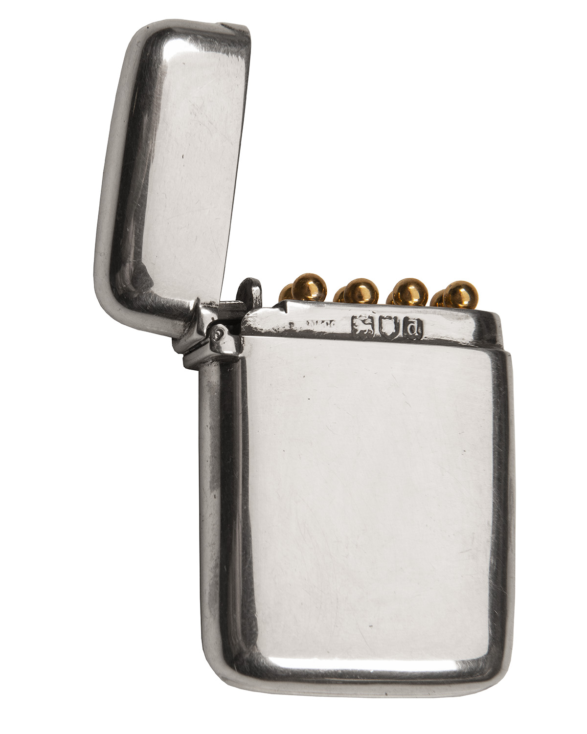 A STERLING SILVER VESTA-TYPE EIGHT PEG PLACEFINDER, London hallmarks for 1899, makers mark 'M &