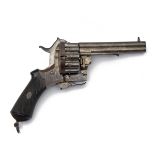 E. LEFAUCHEUX, PARIS A RARE CASED 7mm PINFIRE TWENTY-SHOT OVER-UNDER REVOLVER, MODEL 'LEFAUCHEUX