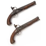 GRIFFIN, LONDON A PAIR OF 22-BORE FLINTLOCK SILVER-MOUNTED HOLSTER-PISTOLS, no visible serial