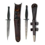 TWO RARE MILITARY DAGGERS, both World War Two vintage, the first a Fairburn-Sykes with variant '