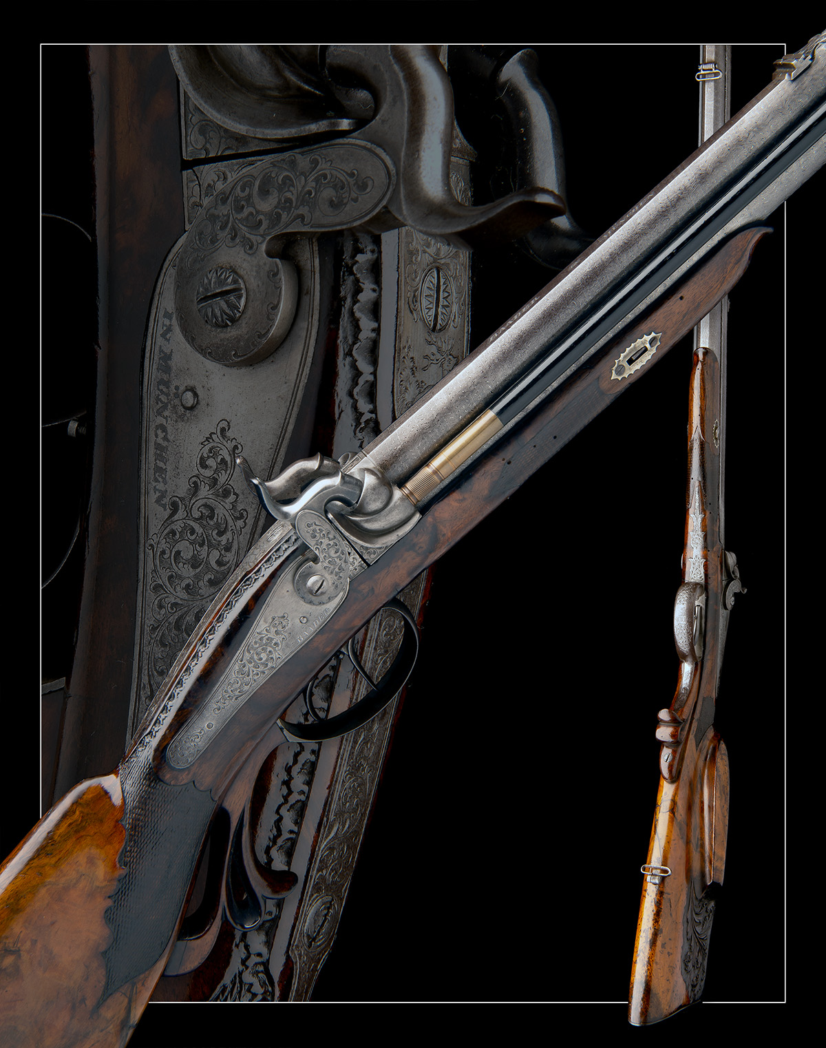 BAADER, MUNICH A FINE 40-BORE PERCUSSION OVER-UNDER DOUBLE-RIFLE, no visible serial number, circa - Image 14 of 14