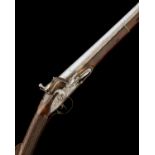 AN 11-BORE FLINTLOCK SINGLE-BARRELLED SPORTING-GUN, UNSIGNED, no visible serial number, English