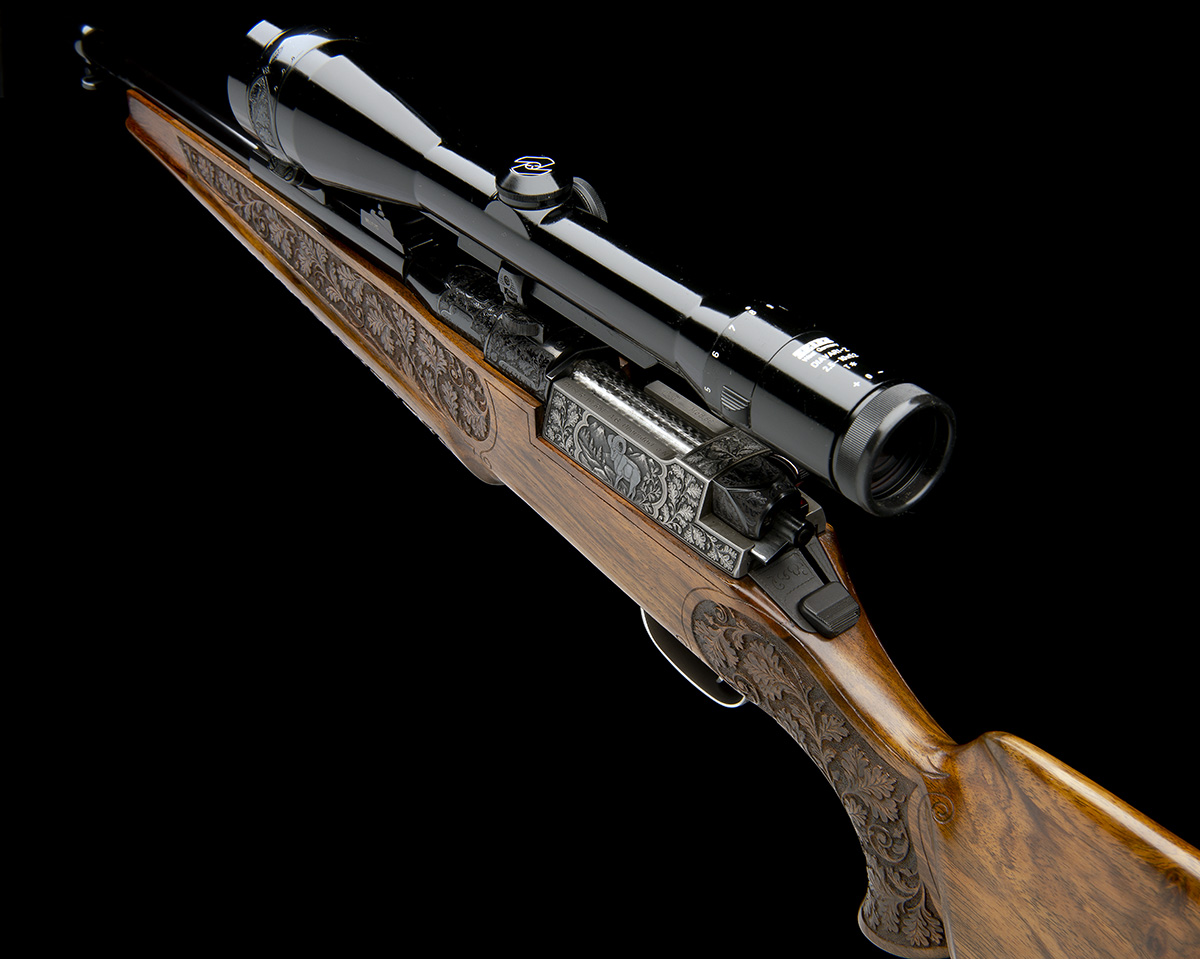 ORIGINAL MAUSER AN ORNATE .300 WIN. MAG. 'MOD. 66' STRAIGHT-PULL BOLT-MAGAZINE SPORTING RIFLE, - Image 5 of 10