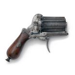 A CASED 7mm PINFIRE PEPPERBOX REVOLVER, UNSIGNED, no visible serial number, Belgian, circa 1870,