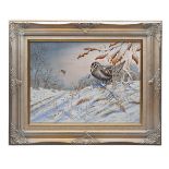 MARK CHESTER (F.W.A.S.) 'WINTER SUNSET - WOODCOCK', an original painting on canvas signed by the